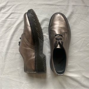 Silver Dr. Martens Patent Leather Oxfords